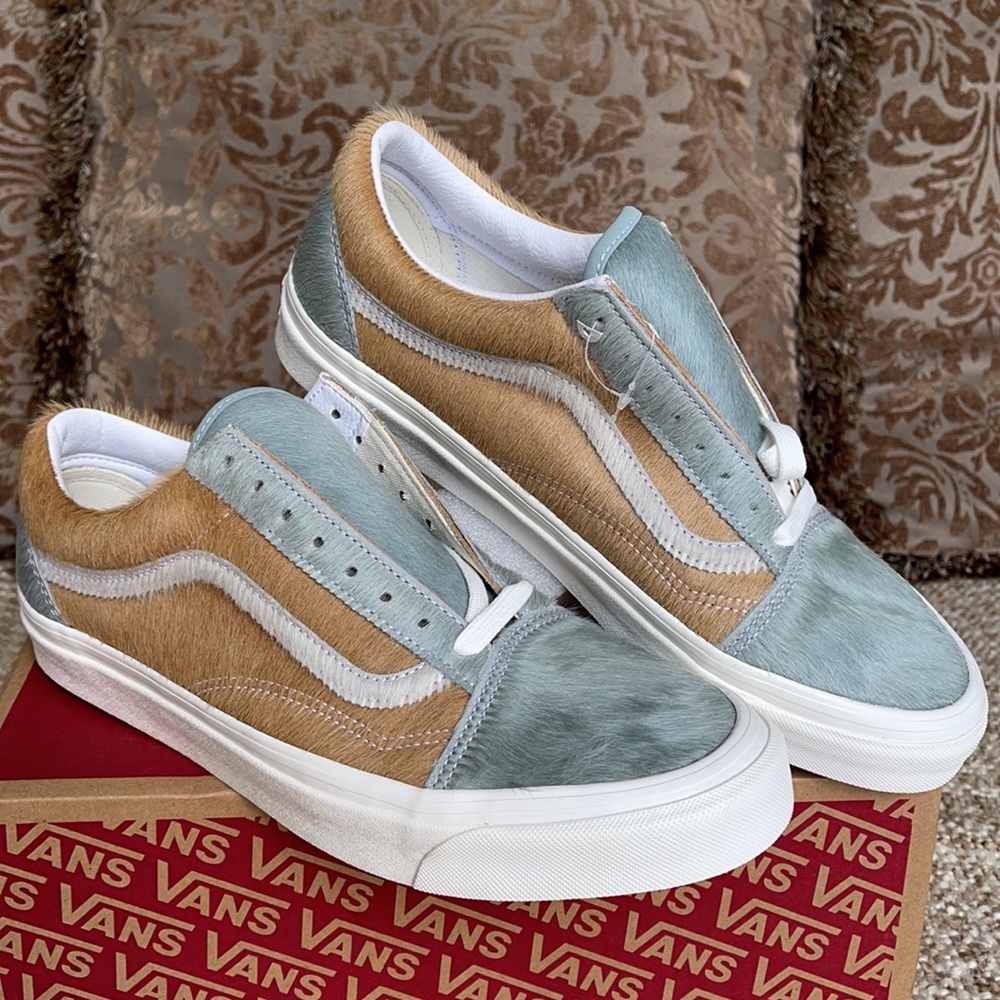 Vans grey/Blue and camel/Tan Women's Sneakers